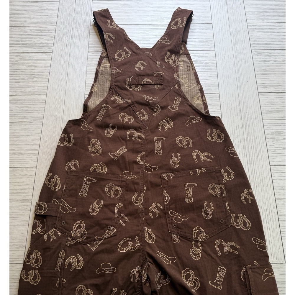 Duluth Trading Co Women's Heirloom Bib Overalls Dark Roast Western Charm XS/31 - Picture 8 of 10